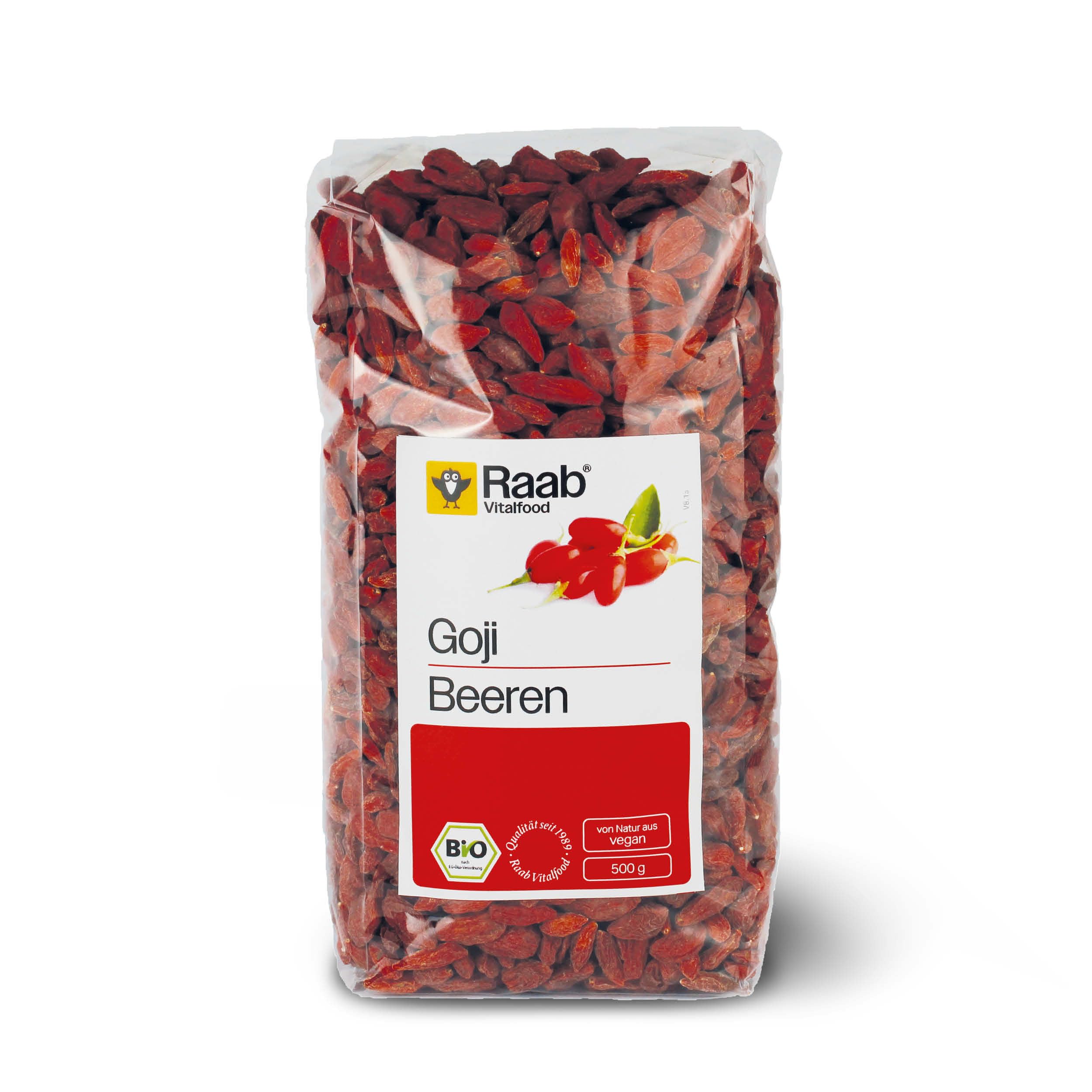 Raab vitalf Ood Bio Bacche di Goji, 500 g, confezione da 1 (1 x 500 g) – Bio