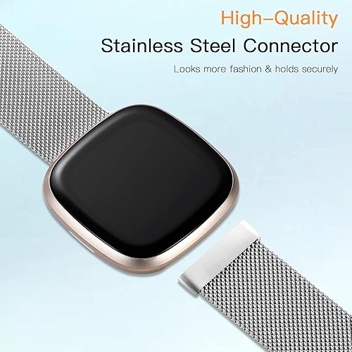 Miniatura 3 de ZWGKKYGYH Compatible con correas Fitbit Versa 3 Sense para mujeres y hombres y correas Fitbit Sense 2 Versa 4 correa de malla metálica de acero