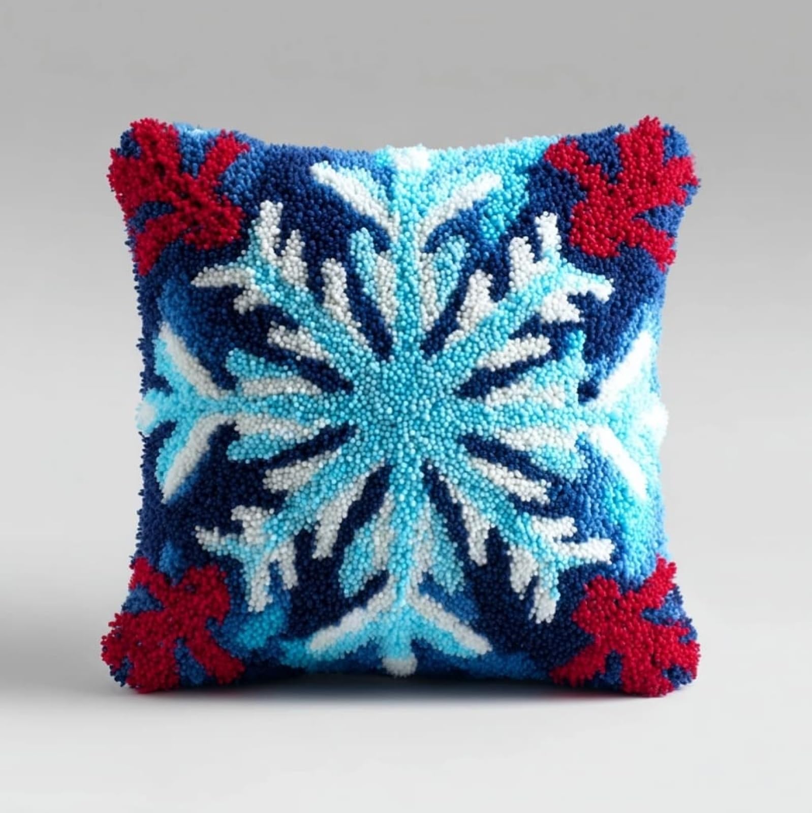 AxiangziK Latch Hook Pillow Kits 17x17in,Snowflake
