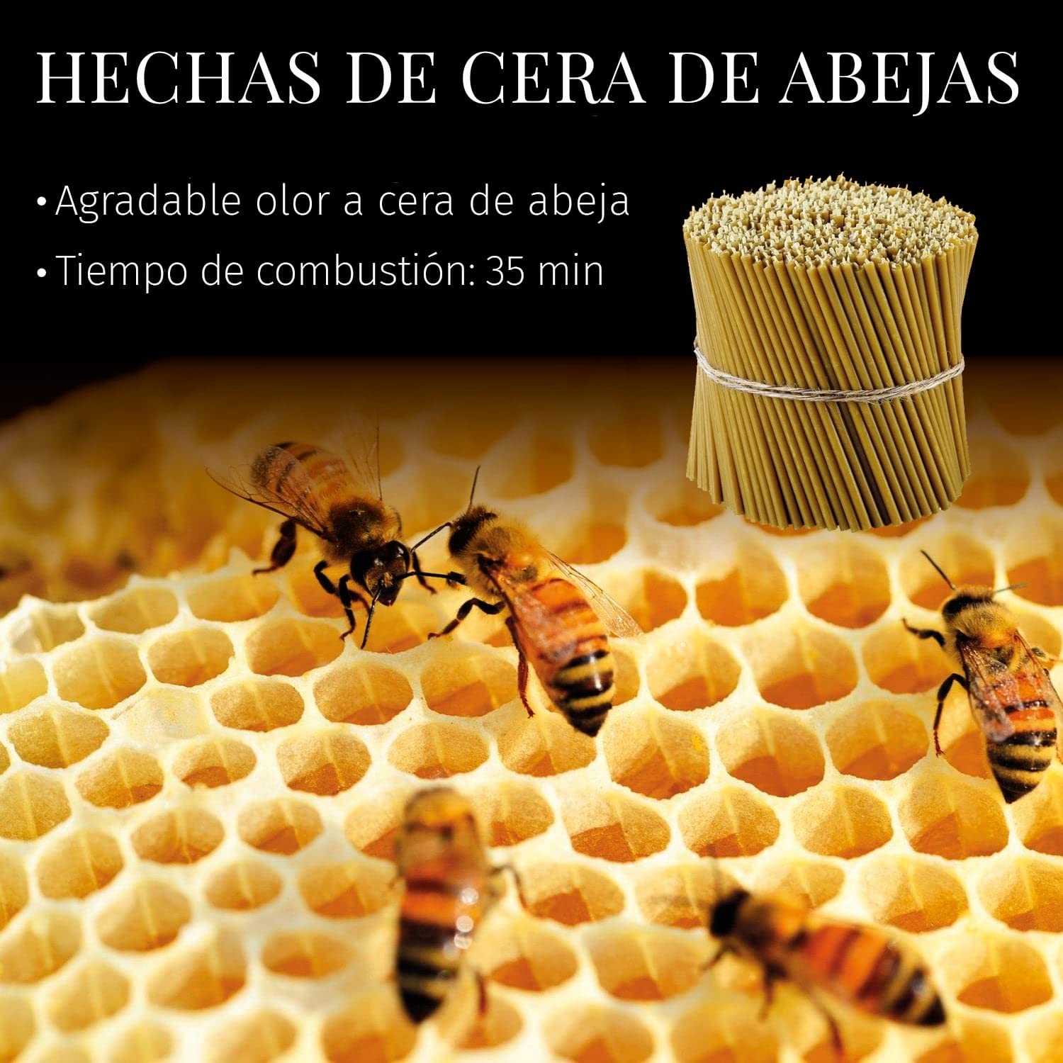 Velas de Cera de Abejas 100% Pura Ortodoxas para Oración, Rituales, Decoración de Mesa, 16 cm, 100 Unidades