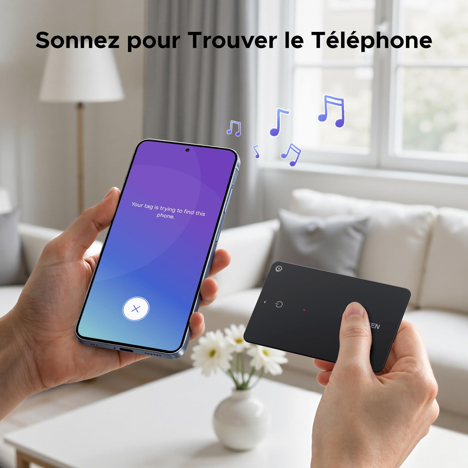 UGREEN FineTrack Slim S Smart Tag Wallet Tracker Galaxy Uniquement Traqueur Bluetooth Ultra Fin 1.7mm Étanche IP68 1 an Compatible avec SmartThings pour Portefeuille Clés Bagages Valise