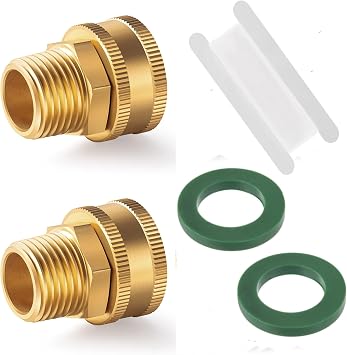 Brass Garden Hose Adapter, 3/4 GHT Female x 1/2 NPT Male Swivel Connector,GHT to NPT Adapter Brass Fitting,Brass Garden Hose to Pipe Fittings Connect 2pcs 3/4 ght female x 1/2 npt male-swivel