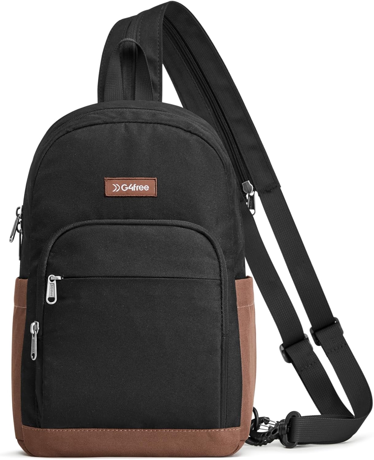 G4Free Sling Bag Crossbody Backpack Small Convertible Crossbody Bag for Women Men Sling Backpack for Travel with RFID Pocket Black & Brown