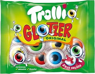 Glotzer Original I Gummy Eye-Balls with Liquid Sour Fruit Filling I 131g 4.6 ounce 7 pcs