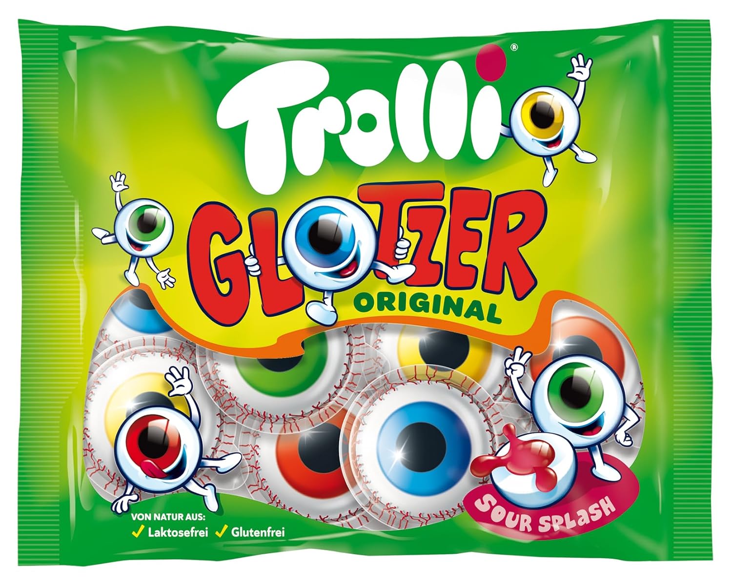 Trolli Glotzer Original Gominolas Ojos con Relleno Ácido 131g