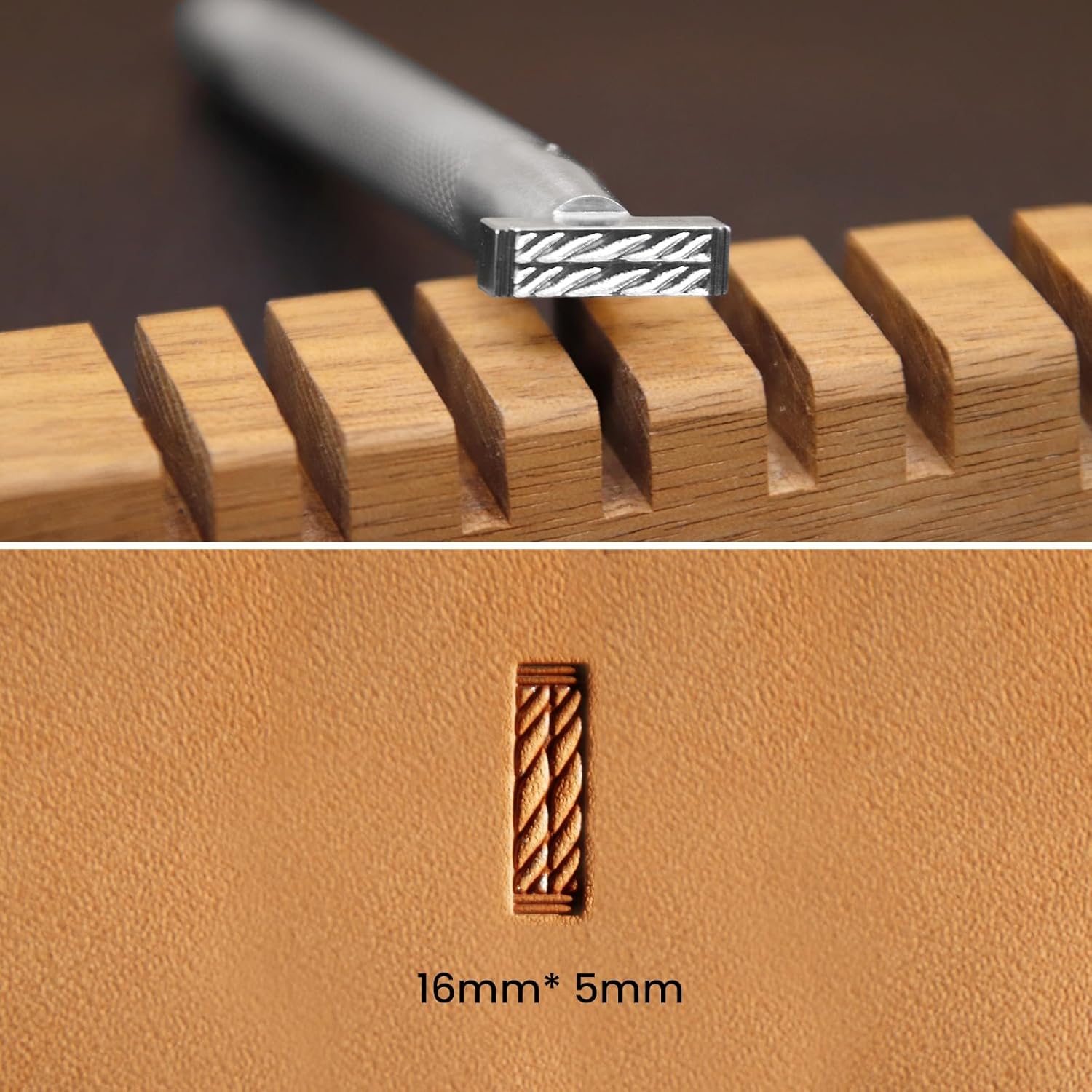 Leather Stamping Tool Basket Weave Stamp 304 Stainless Steel Leathercraft Carving Punches Tools 16mm x 5mm