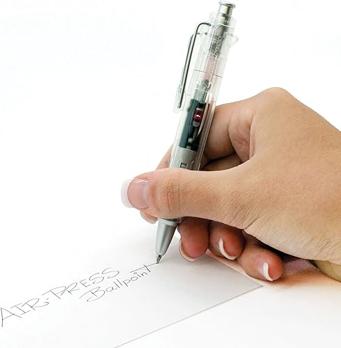 Miniatura 10 de Tombow AirPress - Bolígrafo de punta fina, tinta negra, recargable., Blanco