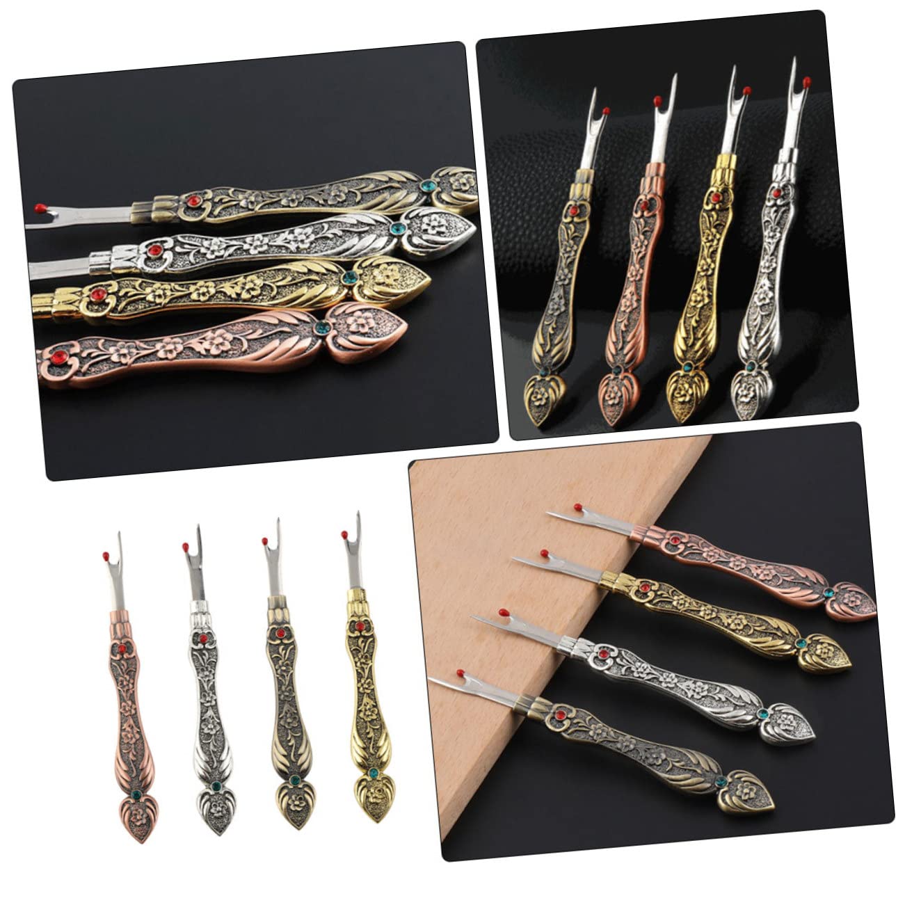 HOODANCOS 3 Piezas Desgarrador De Costuras Quita Hilos Suministro De Costura Removedor De Costura De Ropa Accesorios De Costura Cortador De Hilo Herramienta De Corte De Hilo Aleación De Zinc