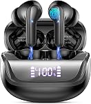 Wireless Earbuds, Bluetooth 5.4 Headphones HiFi Stereo Sound, LED Power Display, 48H Playtime in Ear Earbuds with 4 ENC Noise Cancelling Mic, IP7 Waterproof Sport Earphones for iOS Android Devices