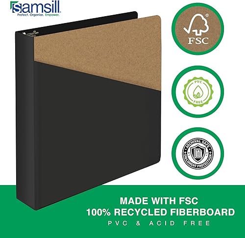 Vista 100 de Samsill Carpeta duradera de 1.5 pulgadas, fabricada en los Estados Unidos, carpeta de anillos en D, carpeta transparente personalizable, surtido