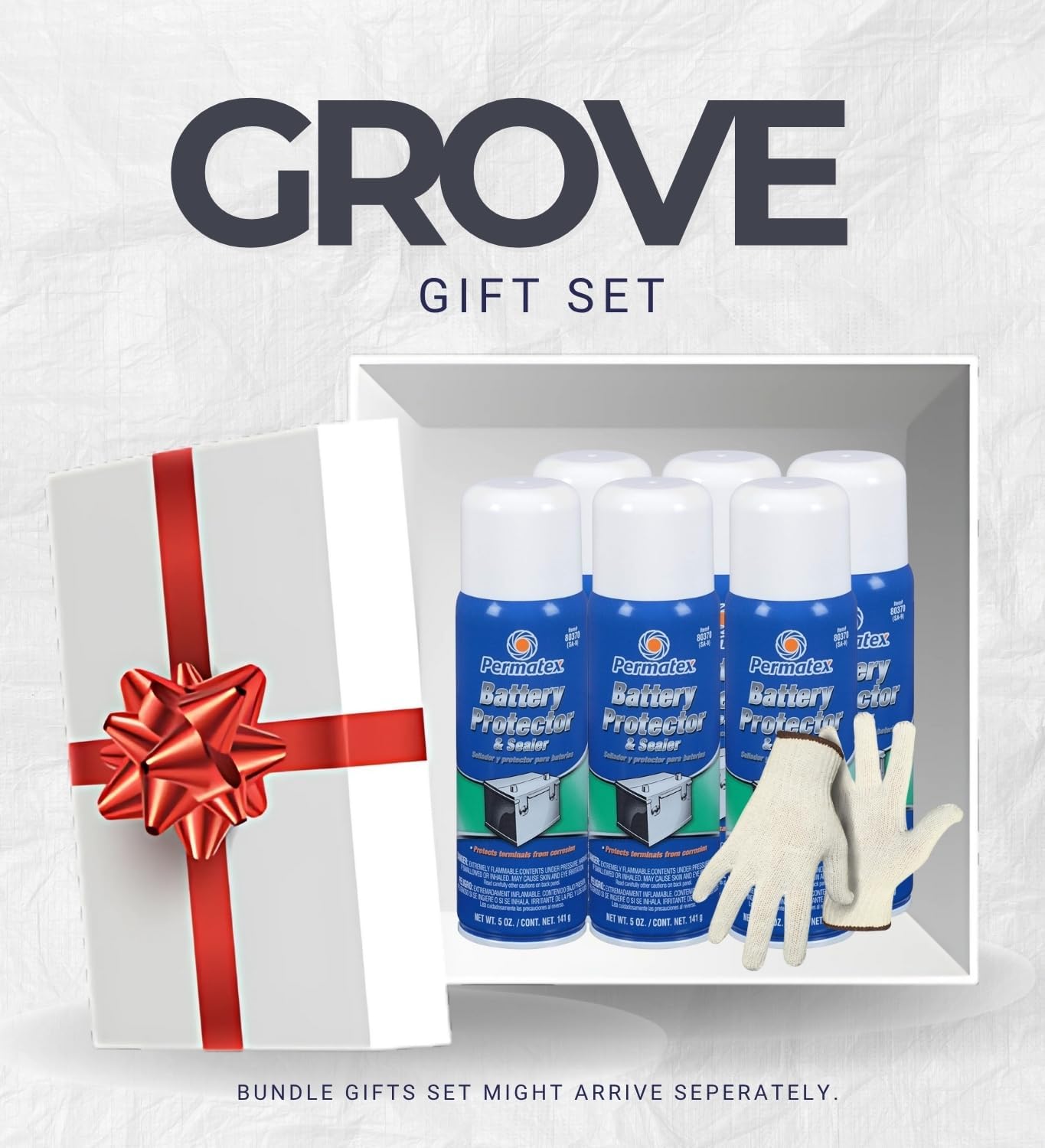 6X Permatex Battery Protector and Sealer 5 oz Bundle with Work Gloves – Helps Deter Terminal Corrosion, Improve Electrical Flow, and Support Longer Battery Performance – Gift Set (7 Items)