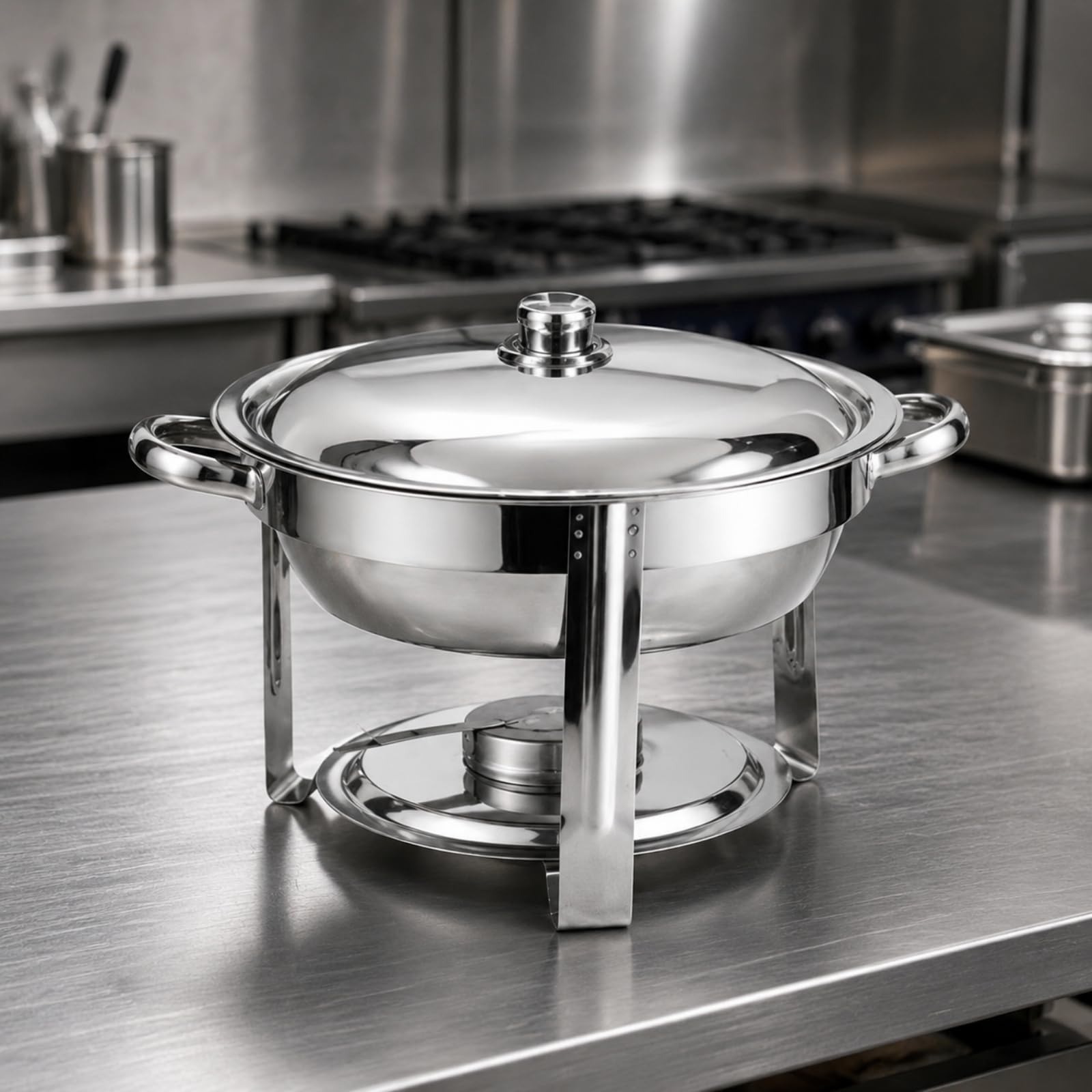 Chafing Dish da 4,5 L Rimovibile Chafing Dish Resistente Corrosione Scaldavivande per Catering, Albergatori, Ristorante, Argento