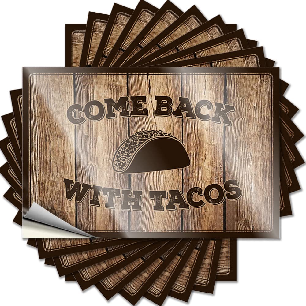 Come Back with Tacos Cover Inspirational - Plain Funny Sticker Self Adhesive Sticker(8X12CM)