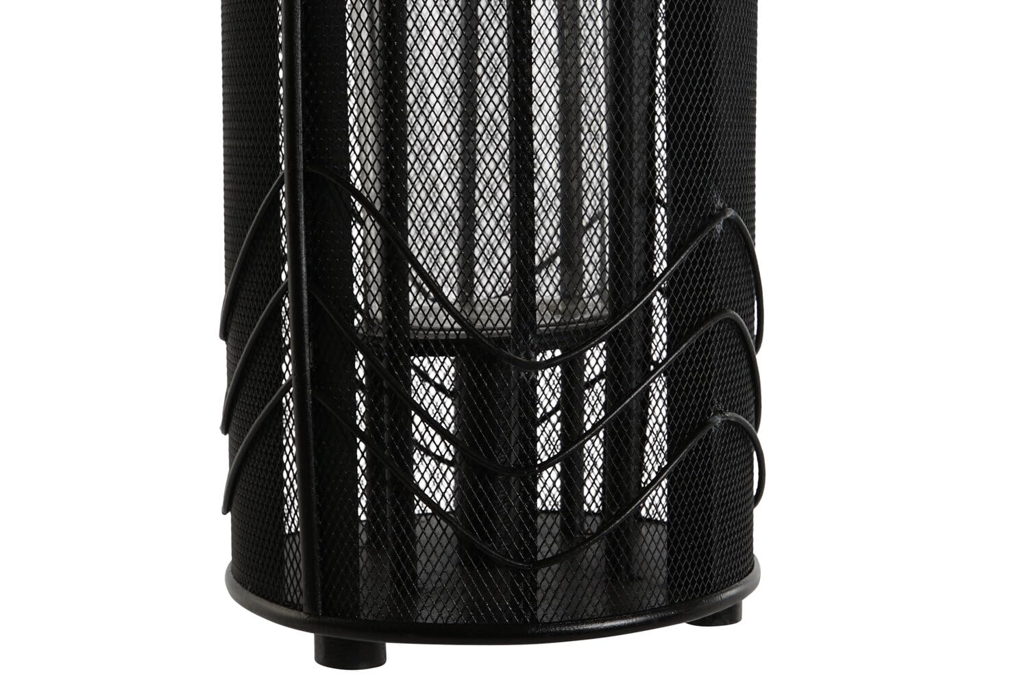 PORTAVELA METAL RATAN 21,5X21,5X43,5 NEGRO