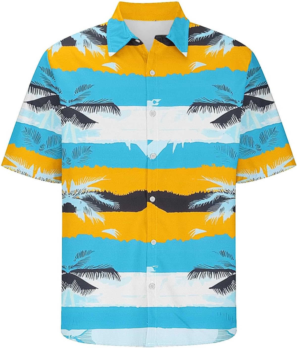 Mens Vintage Hawaiian Shirt Summer Tops Beach Tropical Short Sleeve Holiday Shirts Casual Button Down Blouse