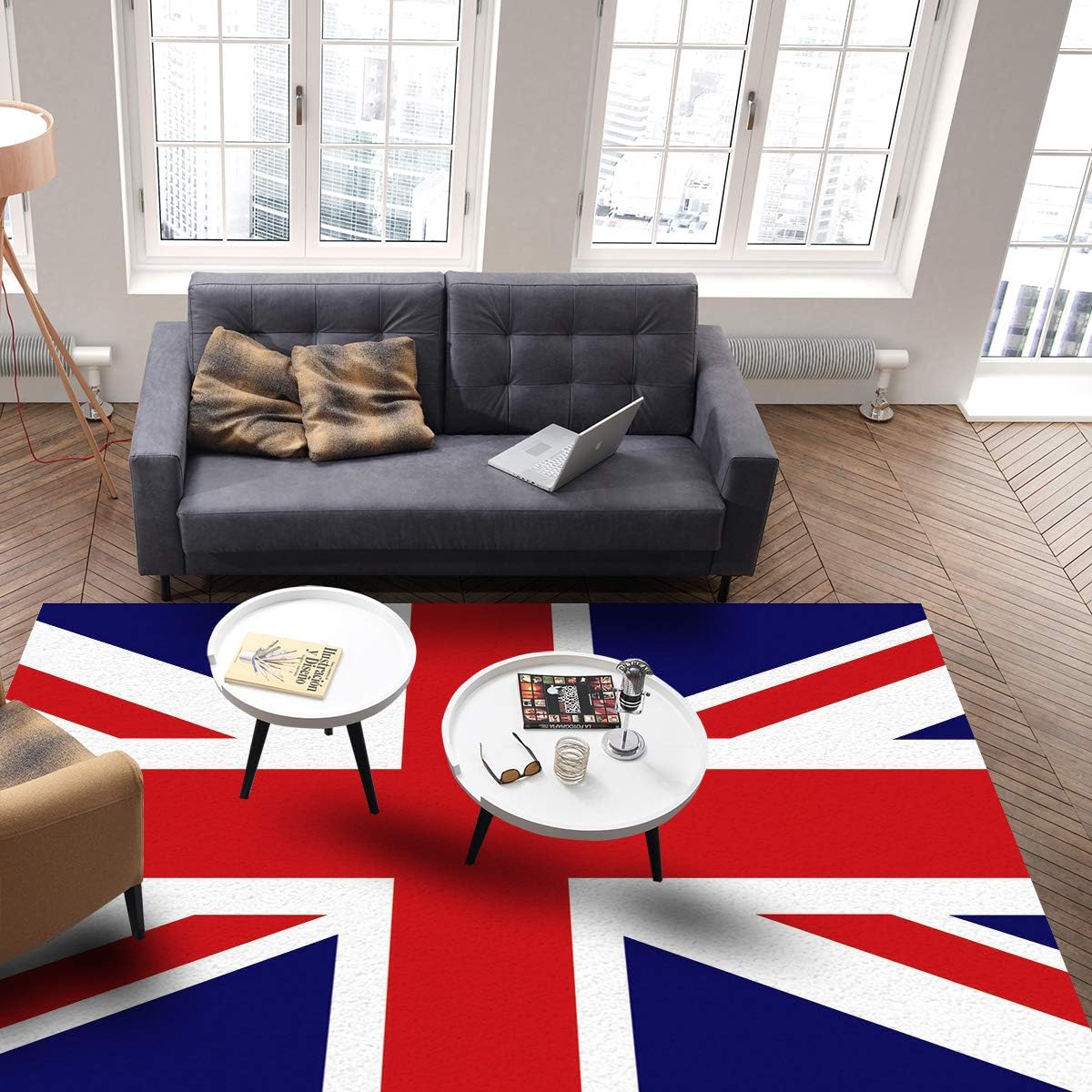 Tapis Zone 80 x 150 cm Collection Drapeau Anglais Tapis Chambre d'enfant Drapeau de l'Angleterre Grand Tapis de Chambre d'Enfant pour la Décoration de Chambre d'Adolescents et de Garçons Sol, Salon