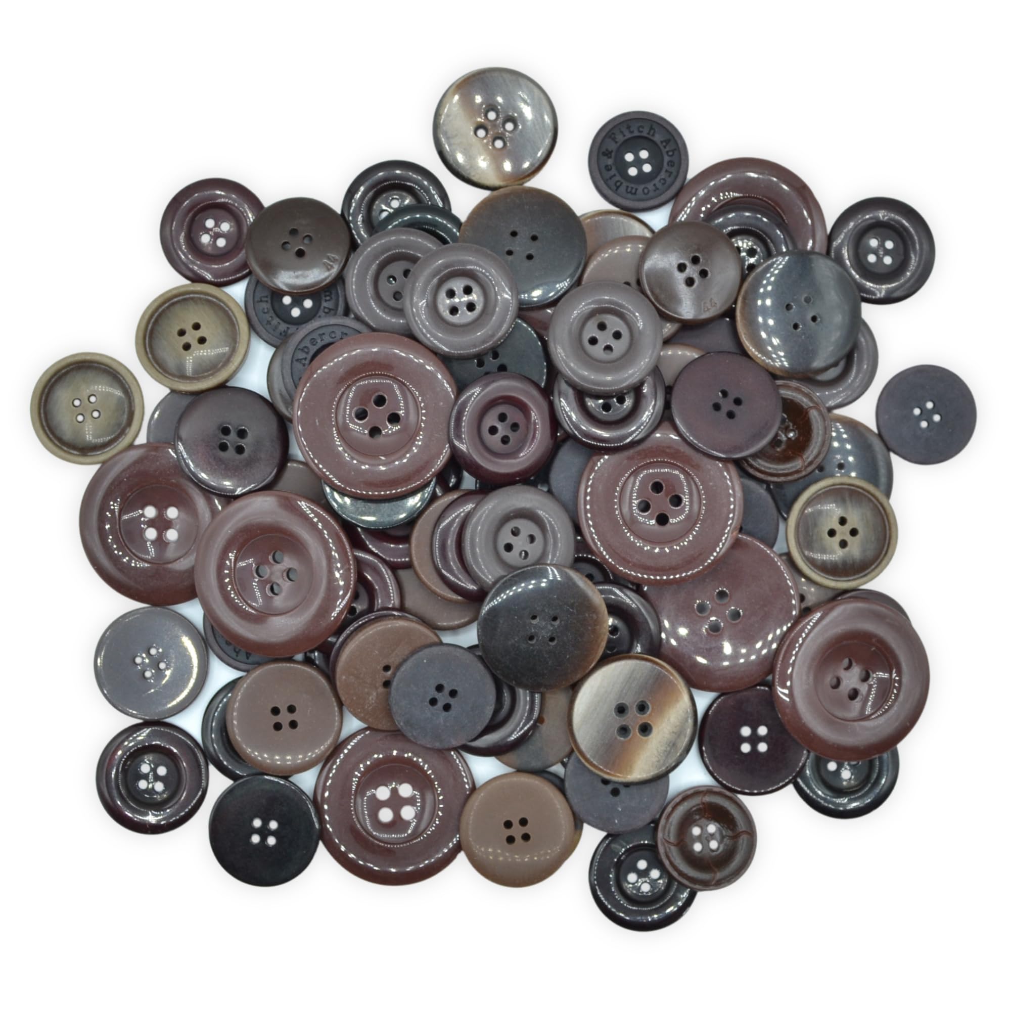 Pack of 500g - Large Brown Mix - Mixed Large Sizes of Buttons for Sewing and Crafting — image 1