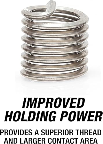 Miniatura 10 de OEMTOOLS 25611 Kit de reparación Fix-A-Thread de 12 pulgada, UNC 12"-13, 10 piezas de insertos de acero inoxidable, ideal para restauración de