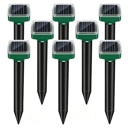 8 Pack Mole Repellent Solar Powered Snake Repellent for Yard