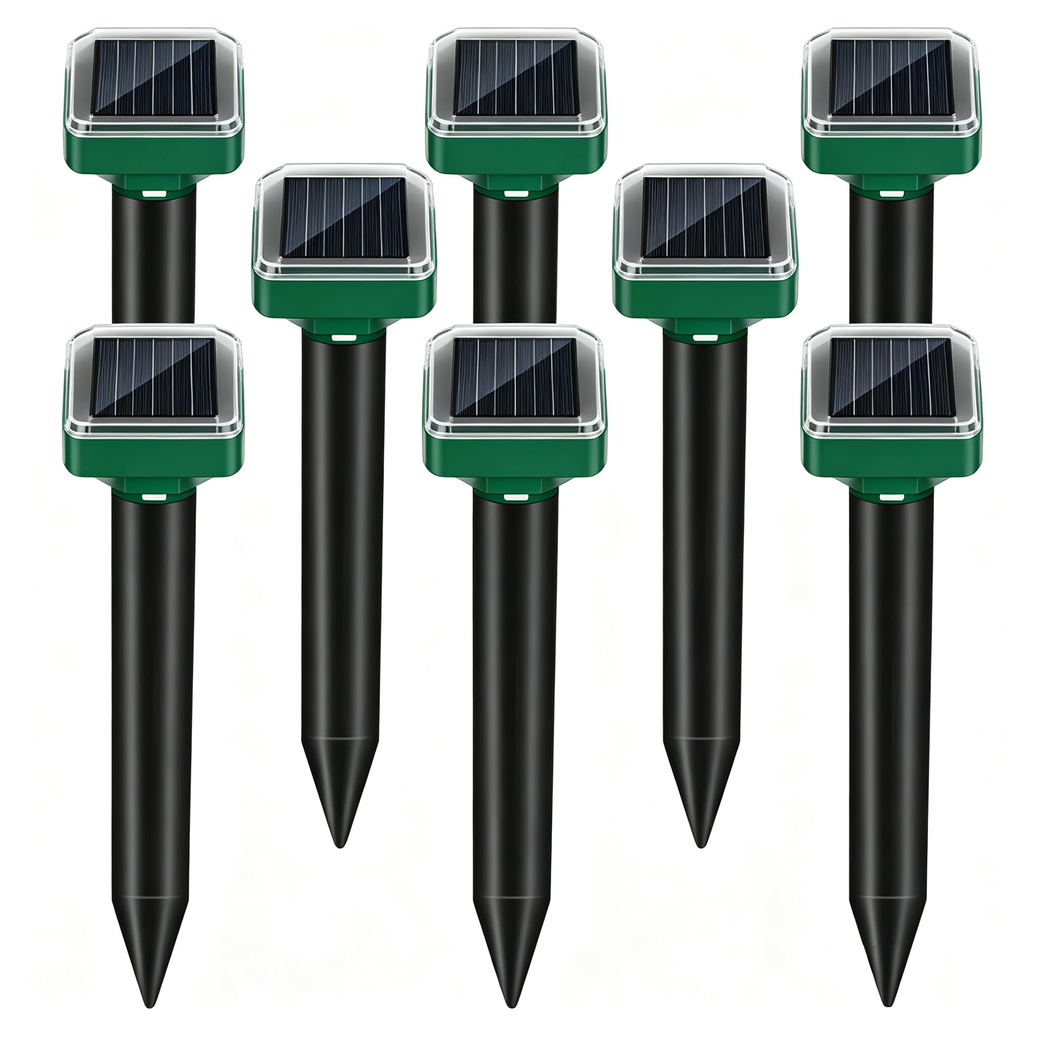 8 Pack Mole Repellent Solar Powered Ultrasonic Stakes