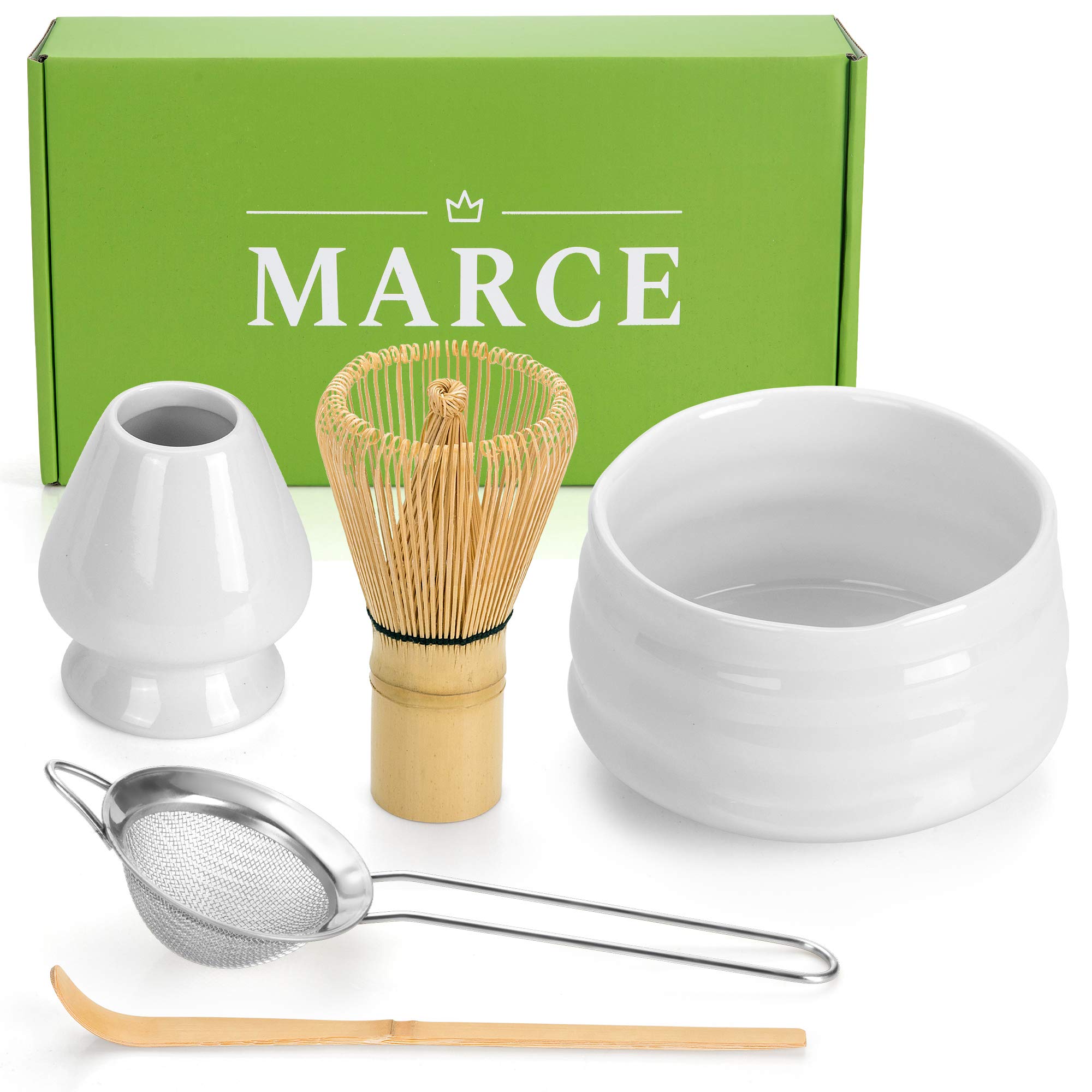 Marce Japanese Matcha Tea Set Matcha Whisk, Traditional Bamboo Scoop