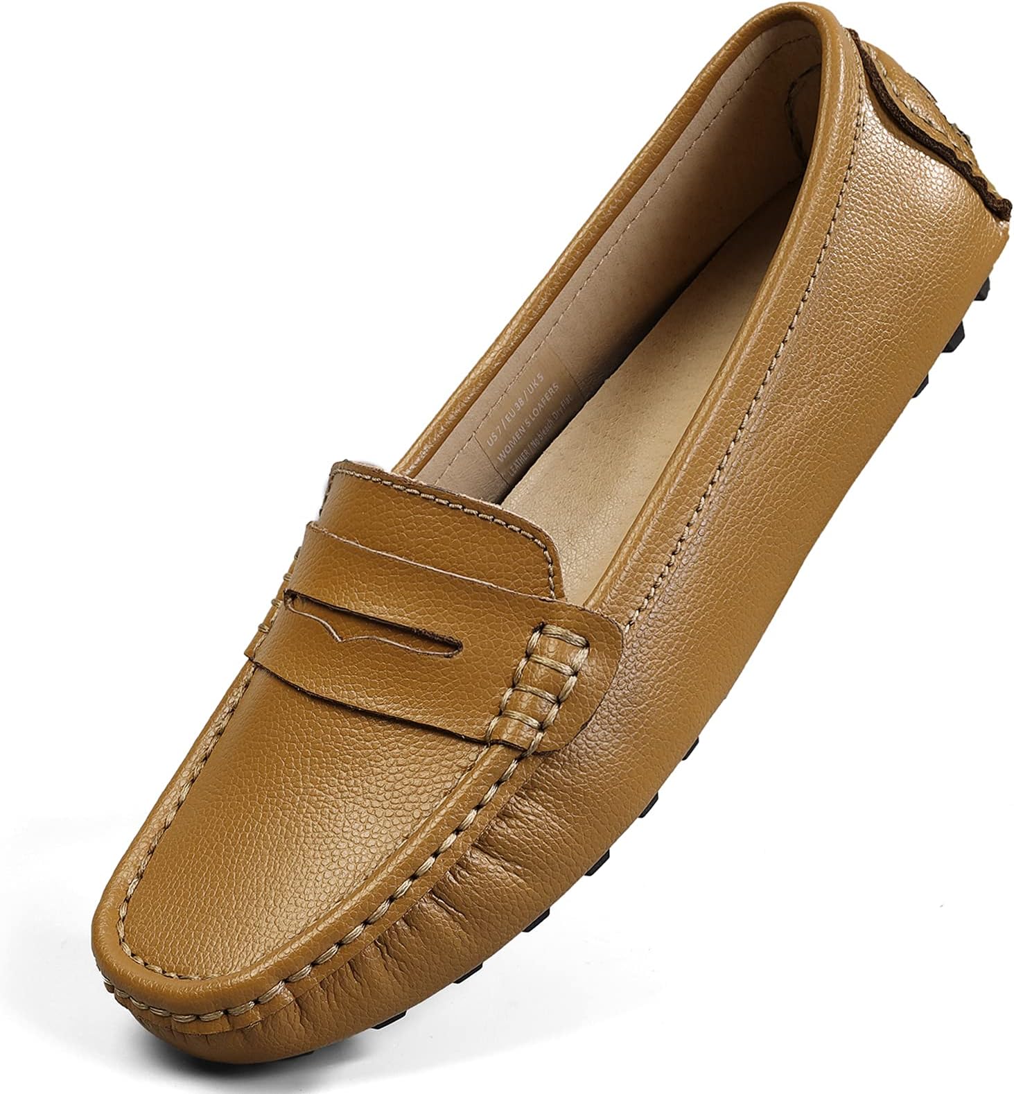 Artisure Women's Classic Genuine Leather Penny Loafers Driving Moccasins Casual Slip On Boat Shoes Fashion Comfort Flats