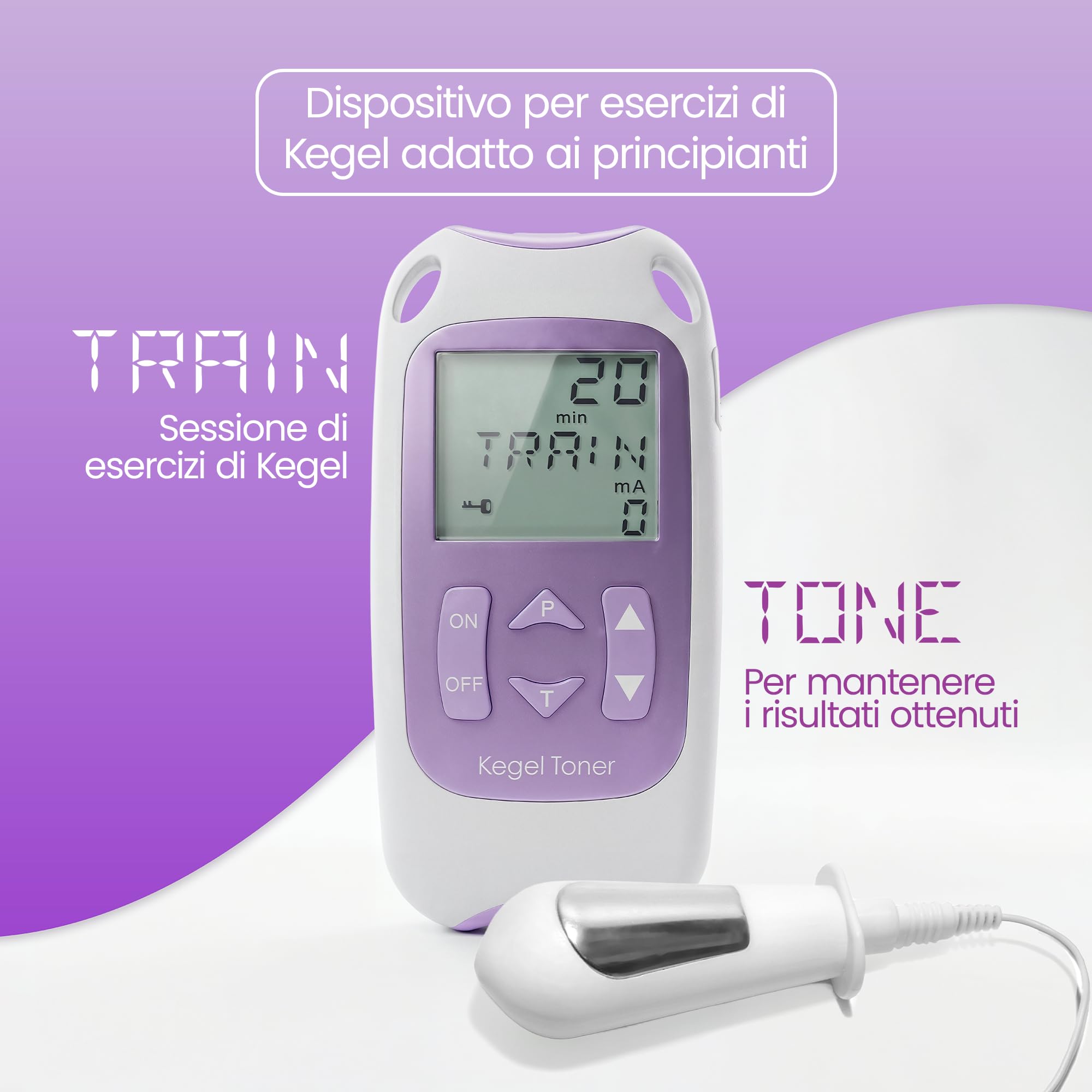 TensCare Kegel Toner - Stimolatore muscolare per la riabilitazione e il rafforzamento del pavimento pelvico, con teconologia EMS, previene l’incontinenza urinaria
