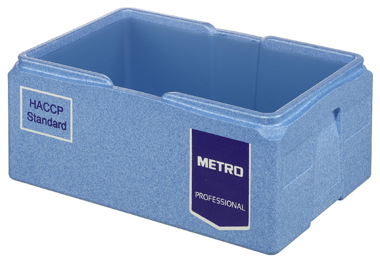 METRO Professional Thermo-Box, Transportbox, Pizza-Box mit Kühlakku-Deckel, Polypropylen (PP), 60 x 40 x 30.3 cm (B x L x H), Blau/Dunkelblau, 40 L