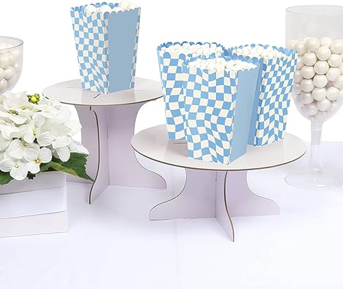 Miniatura 2 de Big Dot of Happiness Blue Checkered Party - Cajas de golosinas de palomitas de maíz - Juego de 12