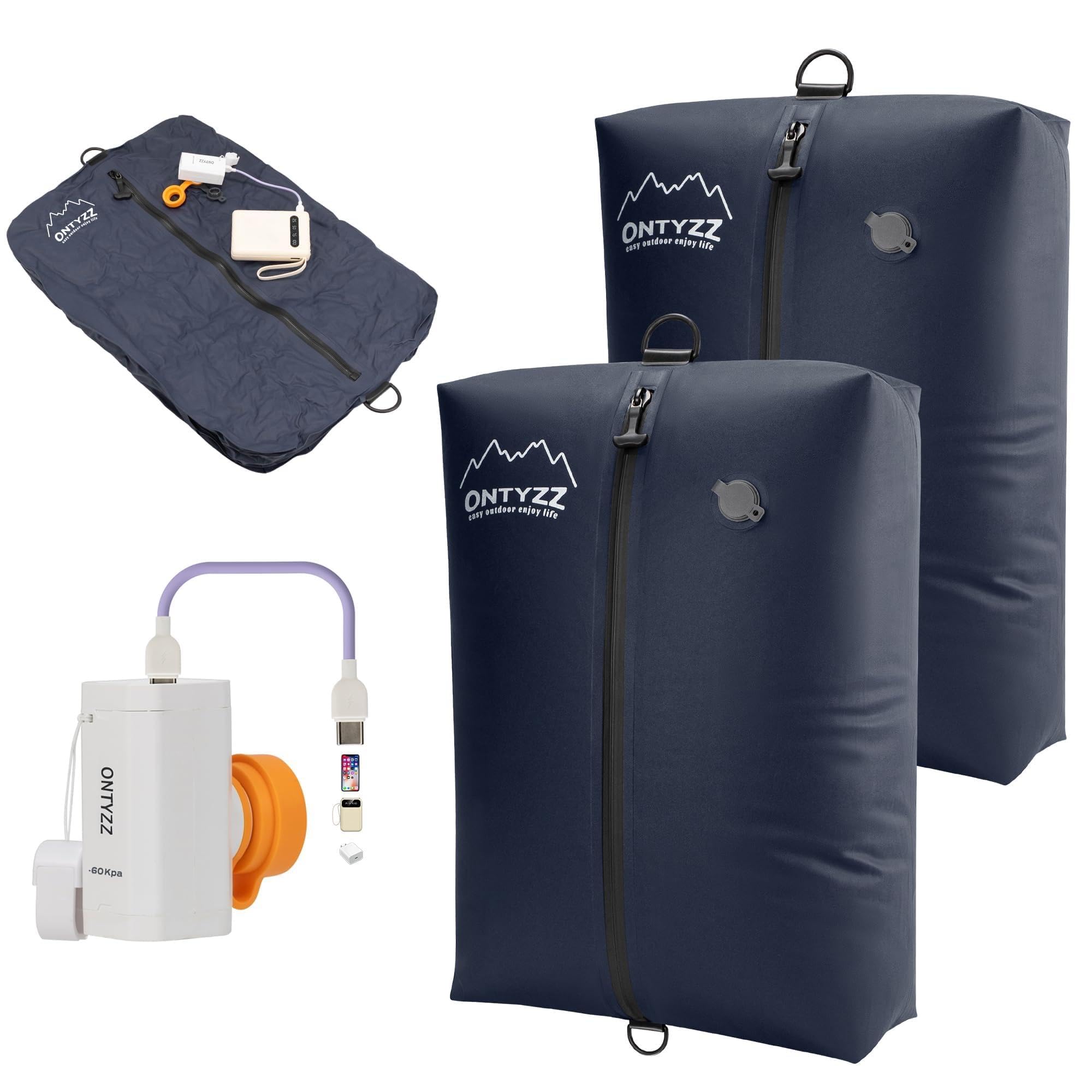 Bolsa de vacío para ropa, reutilizable, de TPU, con válvula hermética, organizador de nailon con IPX8, cremallera impermeable, cubo de embalaje hermético para maletas, mochilas, equipaje de mano