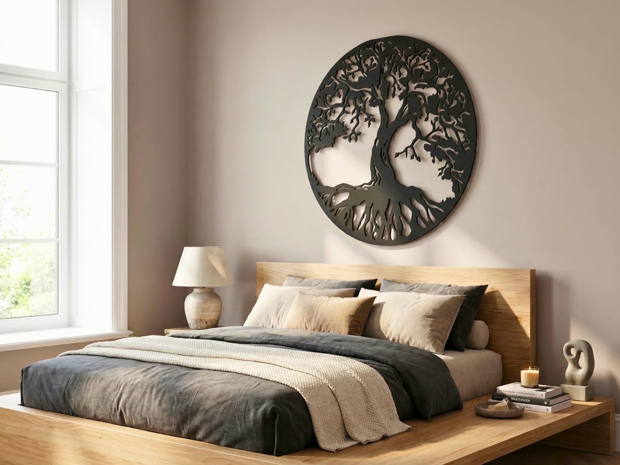 VAILLA Albero della vita Decorazione in legno, murale in legno, immagini 3D, decorazione da parete per casa, ufficio, camera da letto, soggiorno (Albero 3)