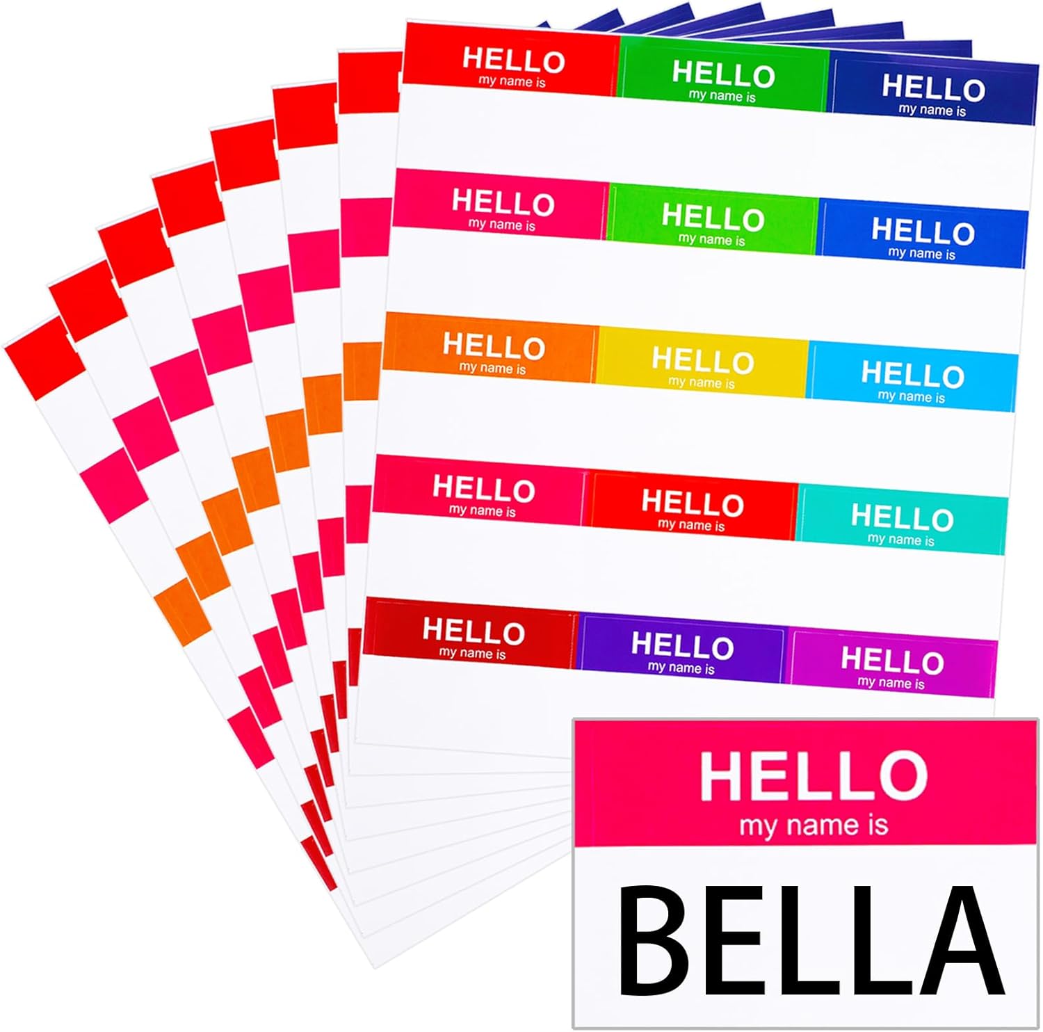 Gjinxi 105PCS Name Tag Stickers, Multicolors Name tag