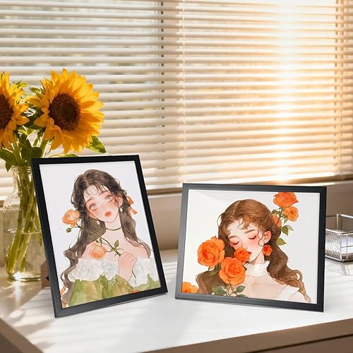 Miniatura 6 de Juego de 12 portarretratos negros de 8 x 10 pulgadas para mostrar fotos de 8 x 10 pulgadas, multimarco de 8 x 10 pulgadas, collage para pared o