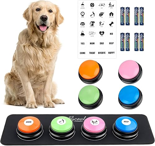 Botones de perro para comunicación 6 paquetes de botones parlantes para perros zumbadores de botones grabables más fuertes y claros botones de