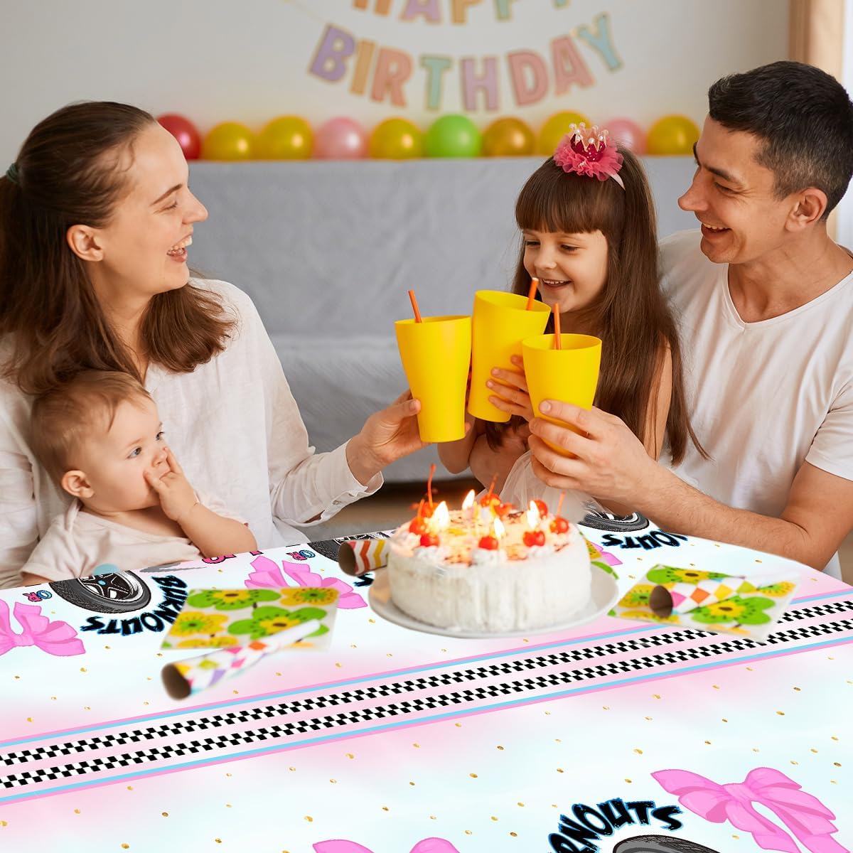 3pcs Burnouts or Bows Gender Reveal Tablecloths He or She Table Covers Burnouts or Bows Gender Reveal Decorations for Boys or Girls Gender Reveal Party Supplies Baby Shower Decoration