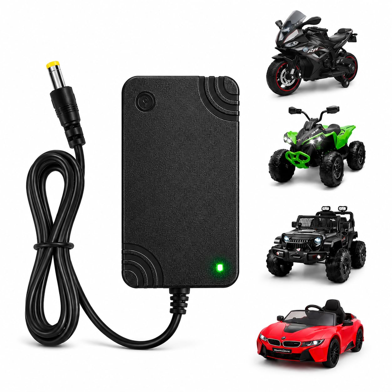12V Battery Charger for Kids Ride On Car, Bike & Jeep | Smart Auto Cut Charging Adapter with LED Indicator | Replacement 12 Volt Power Supply for Ride On Toys (5.5mm x 2.5mm)-image-19