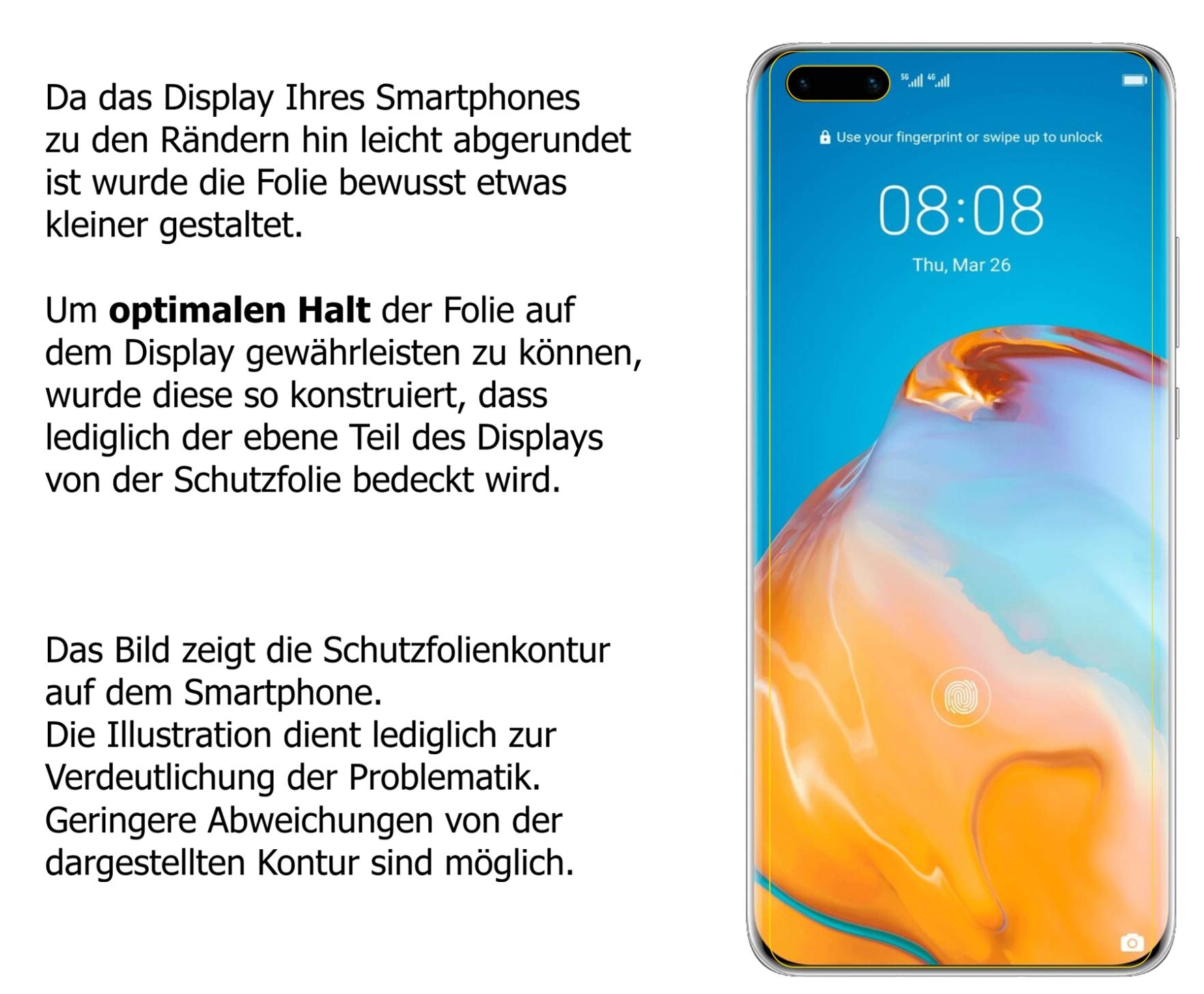 5x Pellicola Protettiva per Huawei P40 Pro Plus Protezione Schermo Claro Display
