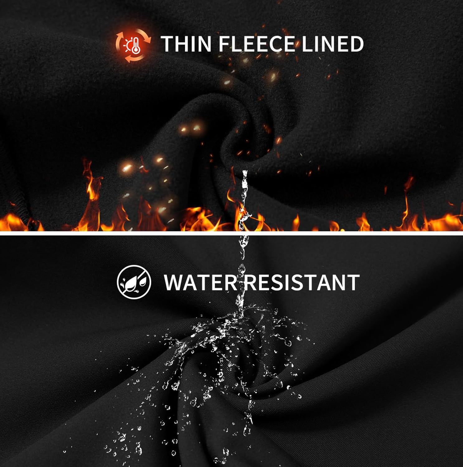 M MAELREG Golf Fleece Lined Pants Men Lightweight Water-Resistant Casual Flat Front Workout Hiking Winter Dress Pants for Men - Image 6