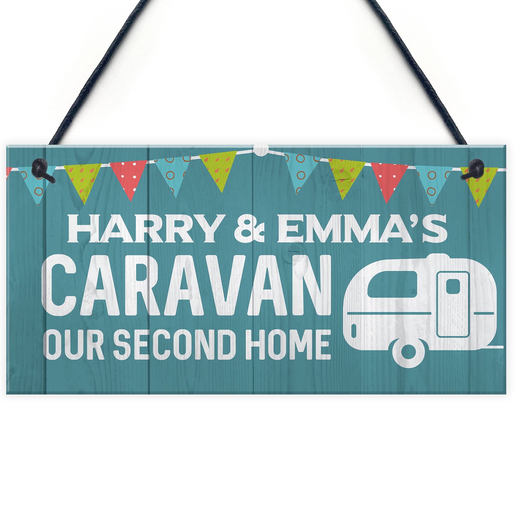 Personalised Caravan Sign Bunting Caravan Accessories Home Decor Friendship Gift