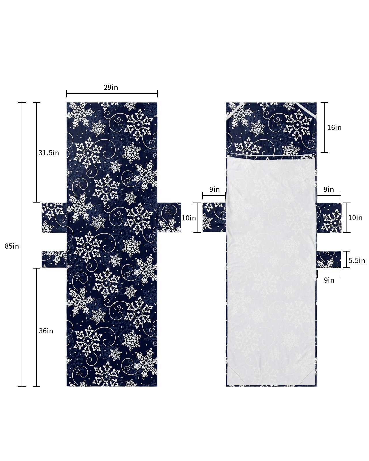 Navy Blue Christmas Snowflake Beach Lounge Chair Towel Cover, Soft Chaise Lounge Towel with Side Pockets Patio Pool Chairs Cover for Beach/Pool Sunbathing 29x85 White Winter Snowflake Xmas