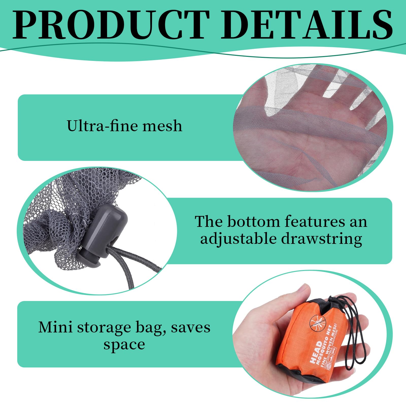 4 Pièces Moustiquaire de Tete Réutilisable Filet Anti Insecte Respirant Ajustable Moustiquaire Tete Convient aux Amateurs de Plein air Grimpeurs Pêcheurs Apiculteurs (Gris)