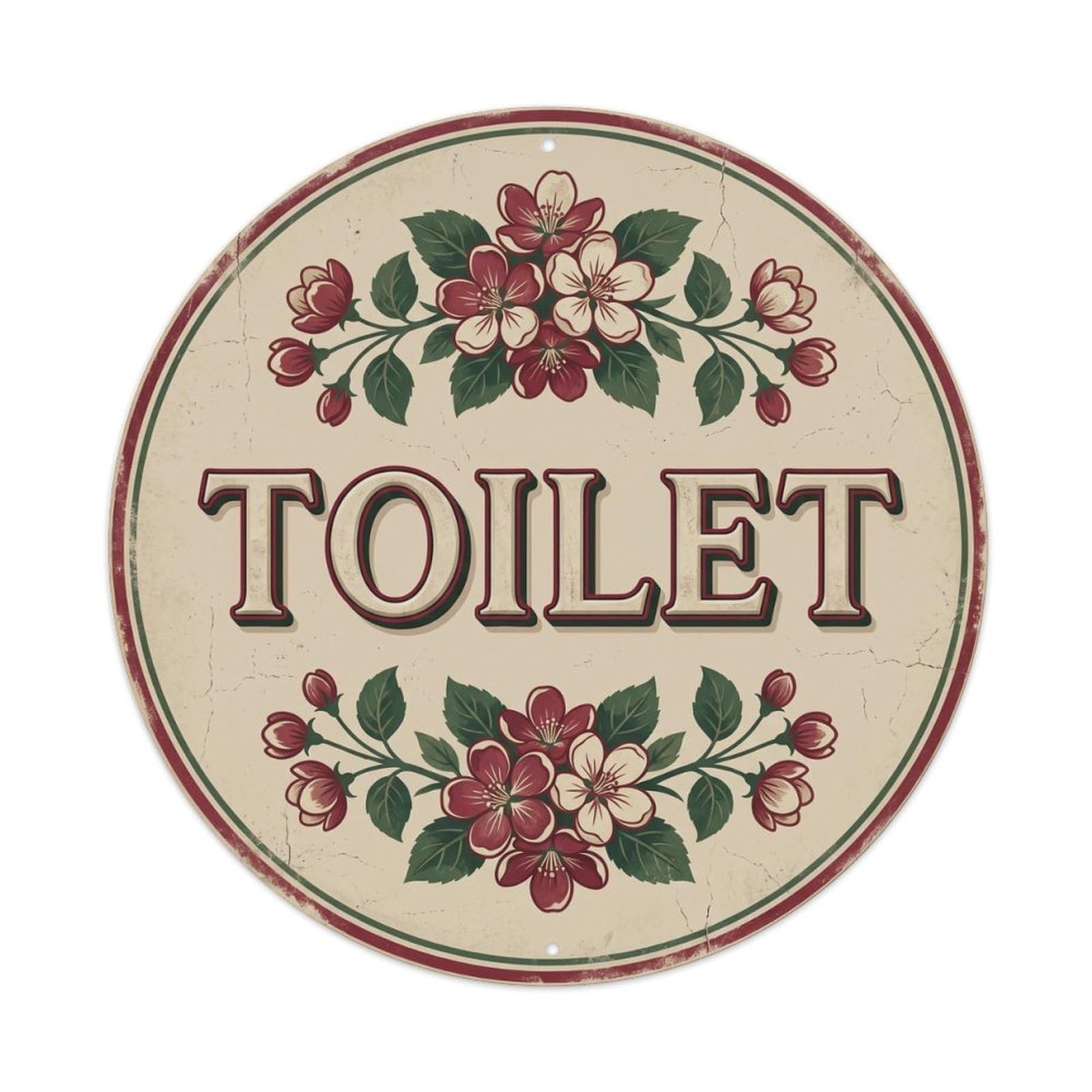 Okahys 8X8inch(20X20cm) Toilet(Wc) Signage Apple Blossom Vintage Metal Tin Sign