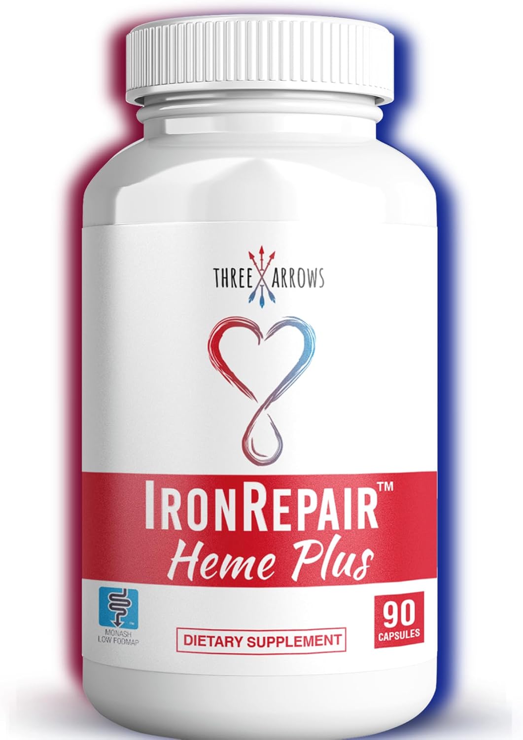 Iron Repair Plus Heme Iron Supplement, Best Absorption Gentle on Stomach, Monash Low FODMAP, Raise Hemoglobin &amp; Ferritin for Women, Teens &amp;