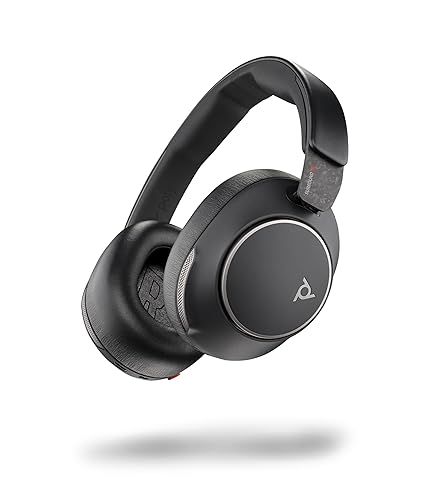 Poly Voyager Surround 80 UC Bluetooth Headset (Plantronics) – Noise-Canceling Mics for Clear Calls – Adaptive ANC – Works w/iPhone, Android, PC/Mac, Zoom, Microsoft Teams (Certified) –Amazon Exclusive