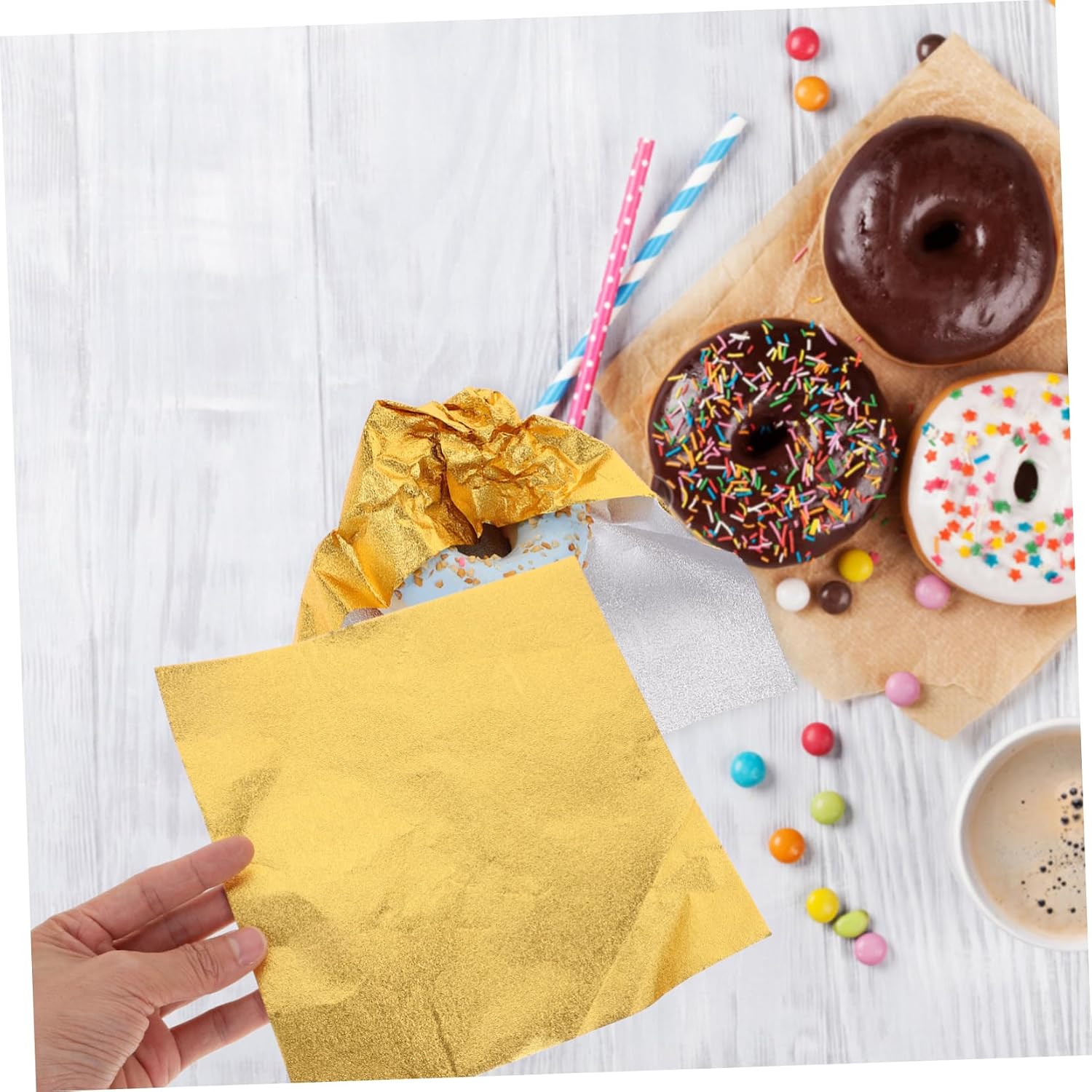 100pcs Golden Tinfoil Candy Wraps Xmas Shiny Easy image 3