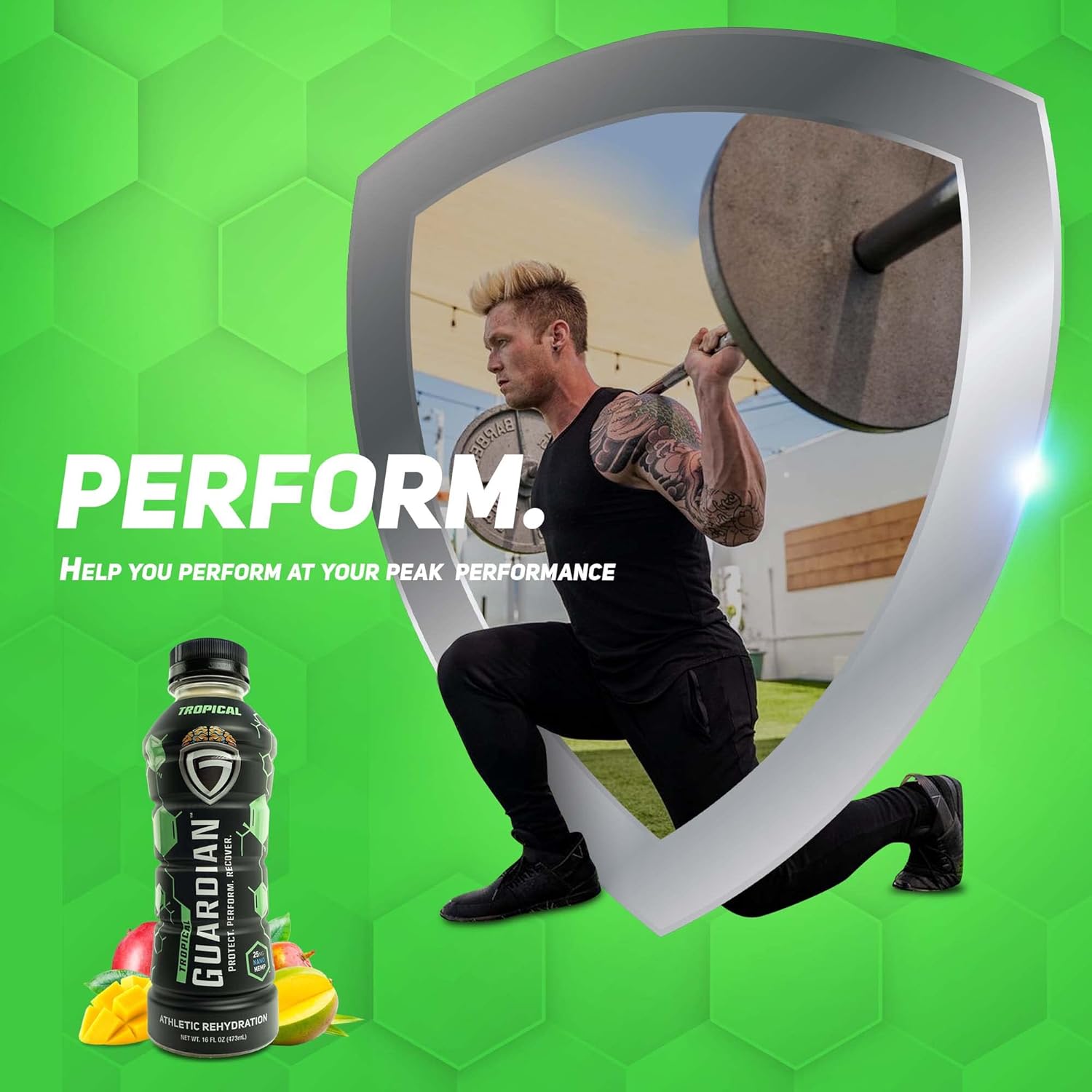 Rehydration Drinks, Energy and Sports Drinks with B-vitamins, Antioxidants and Caffeine, Vegan Drink, Tropical Flavor, 12 Pack - Guardian Athletic : Grocery & Gourmet Food