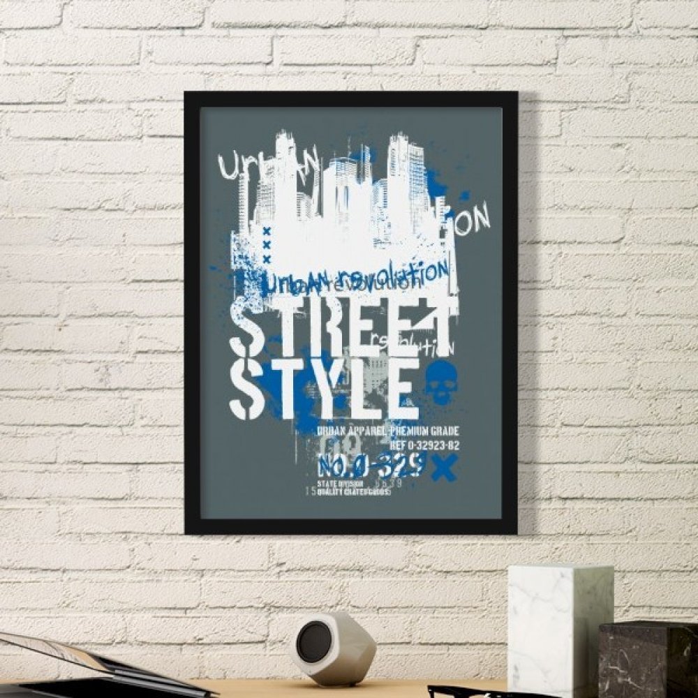 Cadre photo graffiti américain pour décorer un salon moderne ou un bureau ado