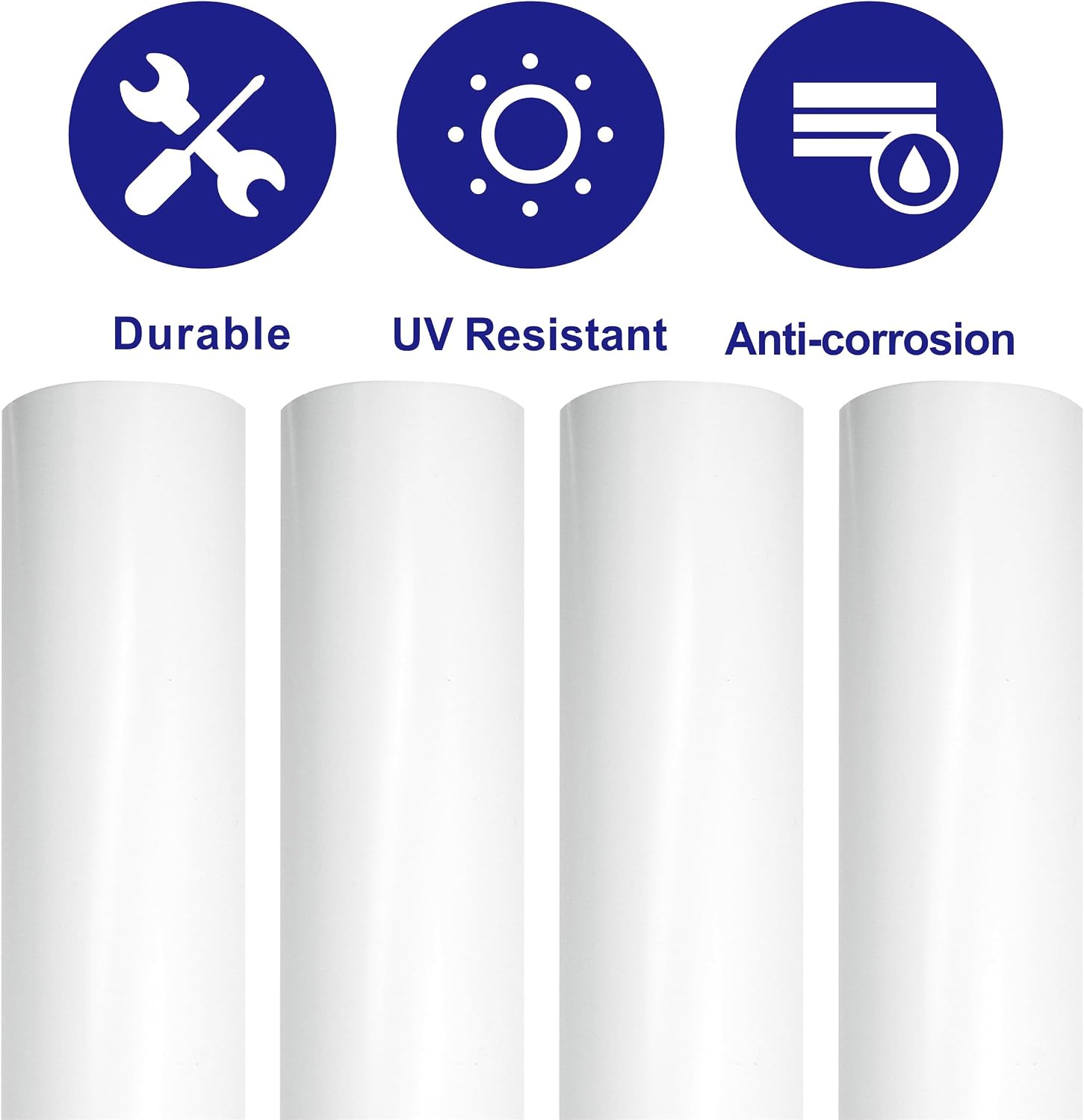 4PCS 2 inch PVC Pipe, Length 17” Industry White PVC DIY Pipes for Yard, Farm, Greenhouse, Garden, Furniture Grade for Home, Thickness 4mm