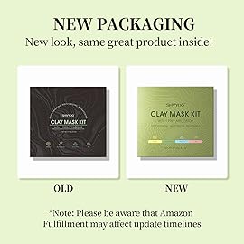 SHVYOG 4Pcs Face Mask Set - Turmeric Clay Mask, Vitamin C, Green Tea, Rose, Dead Sea Mud Mask, Skin Care Mask for Deep Cleansing, Refining Pores, Stocking Stuffers for Women, Gifts for Women- 240g