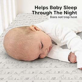 KeaBabies 2-Pack Organic Crib Sheets for Boys, Girls - 52x28 Fitted Crib Mattress Sheet Neutral, Breathable Jersey Cotton Cover for Baby Bed, Toddler Mattress, Soft & Cute Prints (KeaPixel)